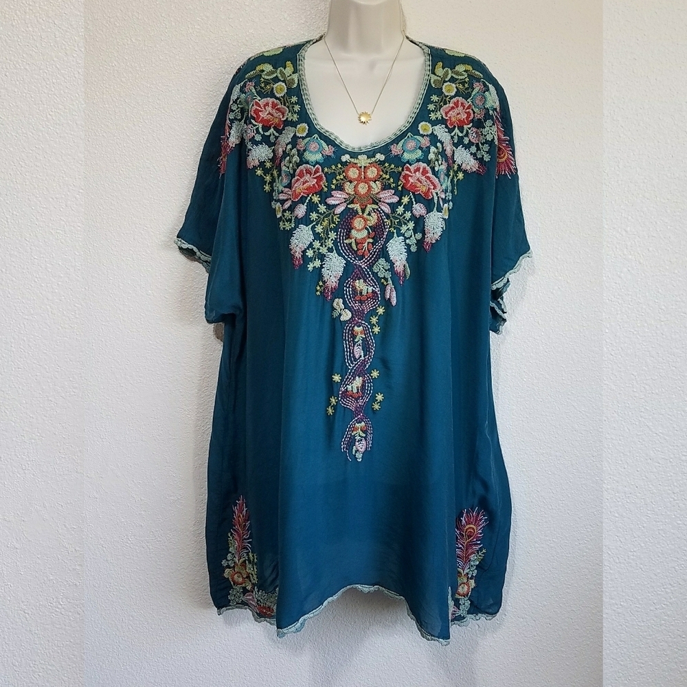 Johnny Was Bellefleur Embroidered Blouse